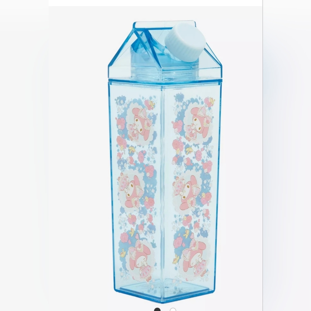 Sanrio My Melody Floral Lace Milk Carton Water Bottle NWT